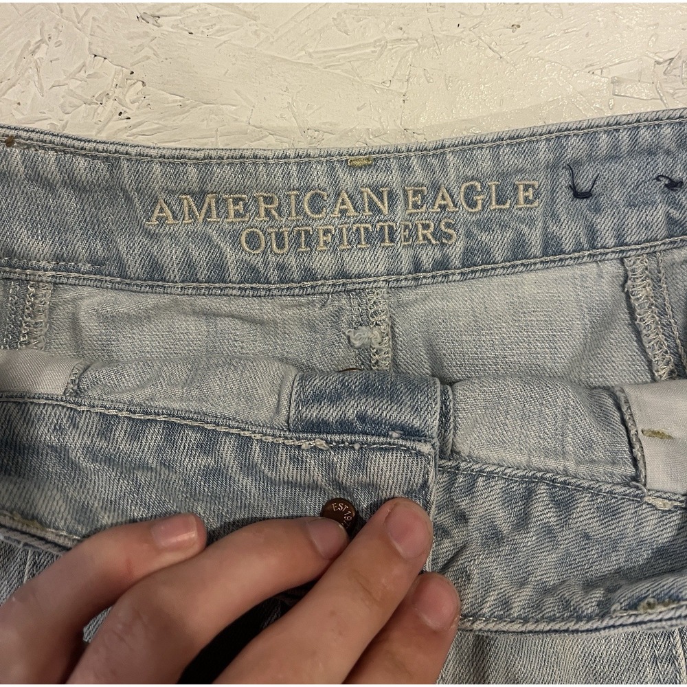 American Eagle Skirt Mini Stretch Button Front Blue Denim Women's 6‎ - Picture 4 of 9